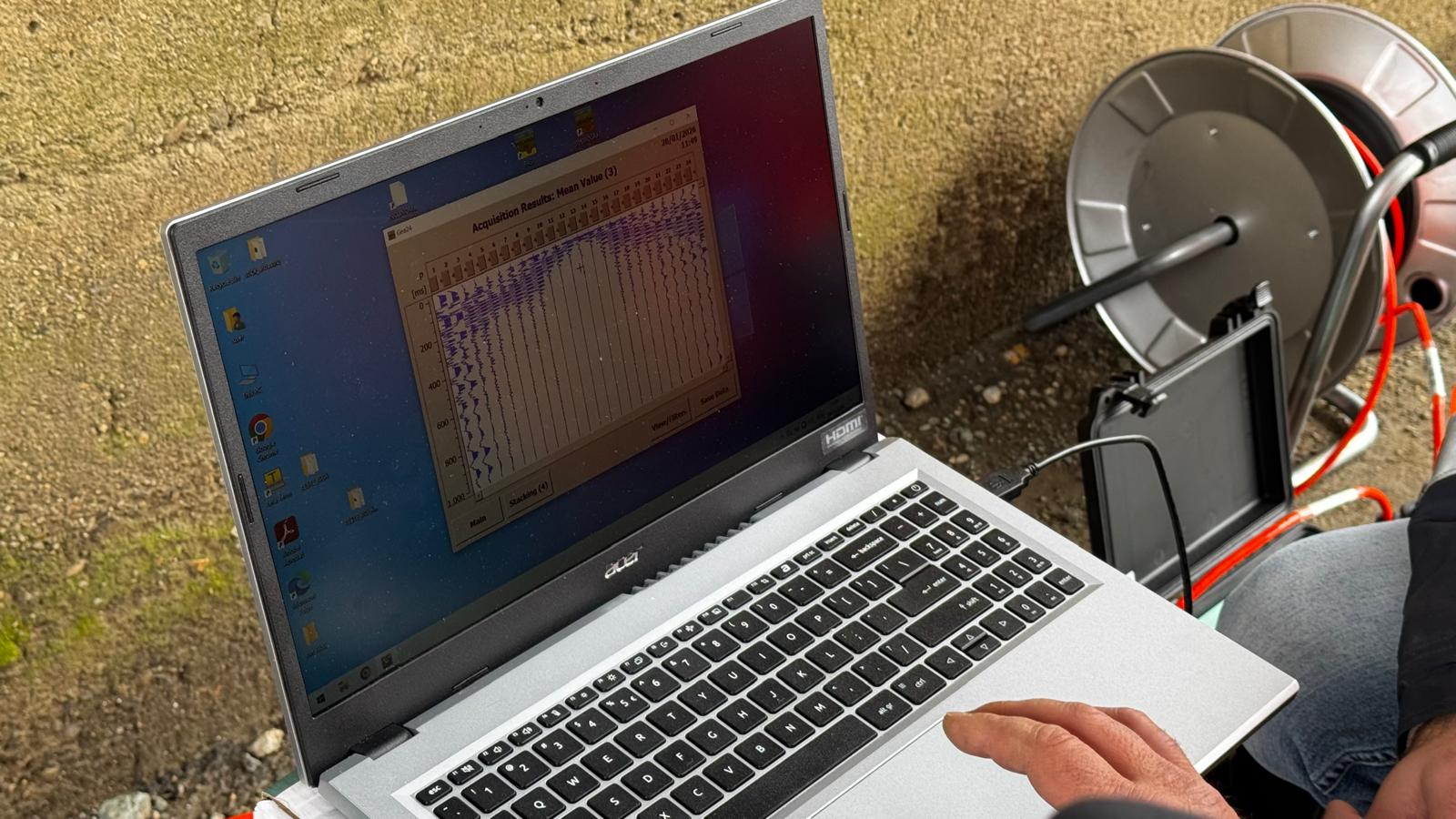 Investigații ERT în teren – cabluri și echipamente