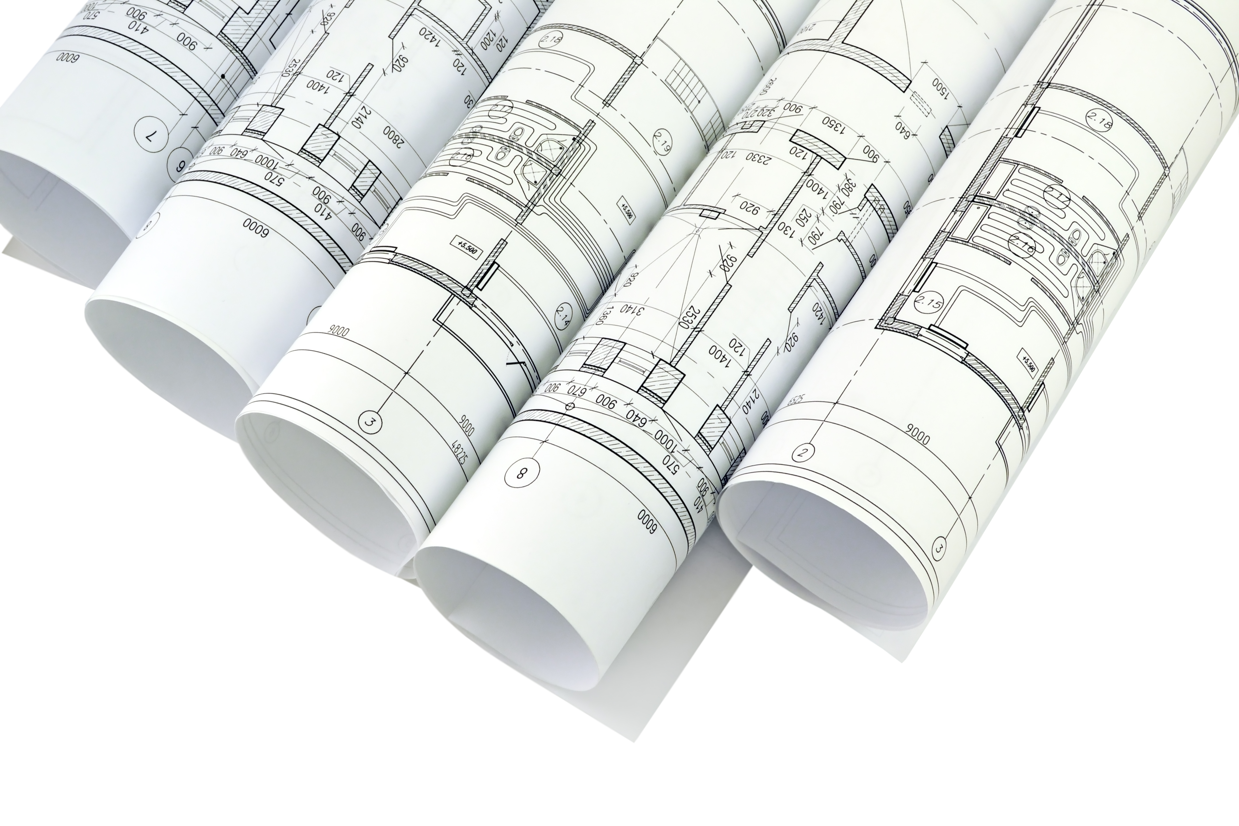 Technical drawings used in construction permit documentation