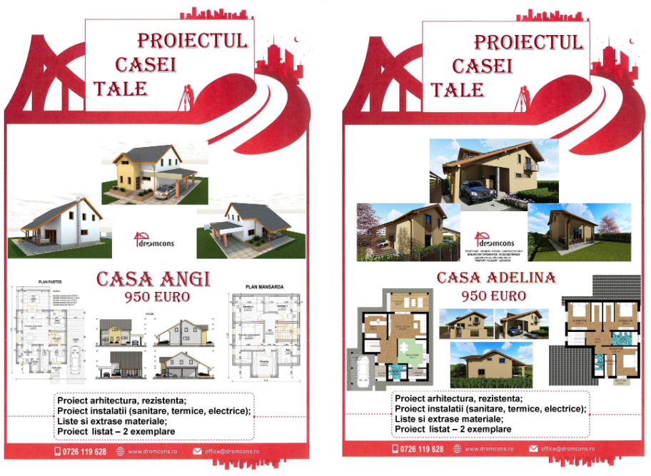 Standard house projects completed by Dromcons – Casa Angi and Casa Adelina
